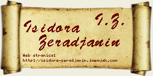 Isidora Žerađanin vizit kartica